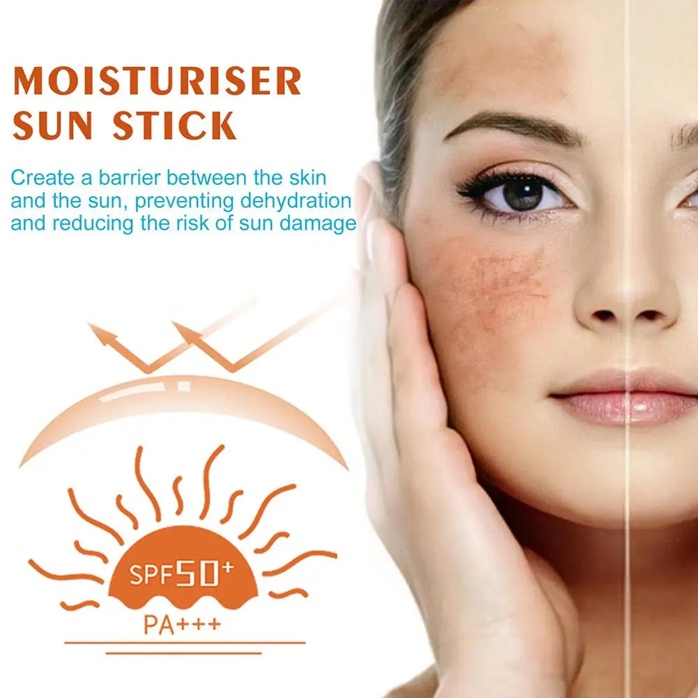 Korean SPF 50+ UV Defense Stick - Lightweight, Antioxidant Sun Block for All Skin Types