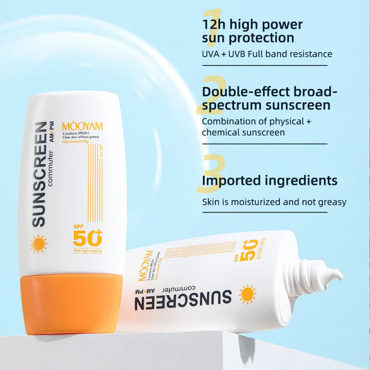 Sunscreen Cream SPF 50+UV Protective Sun Block Isolation Cream Moisturizing Brightening Body Skin Care Cosmetics Product